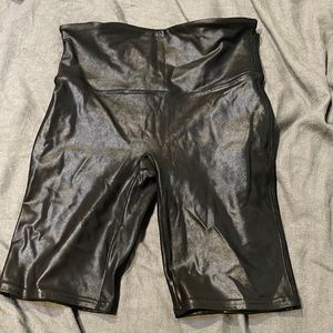 Spanx leather bike shorts size large